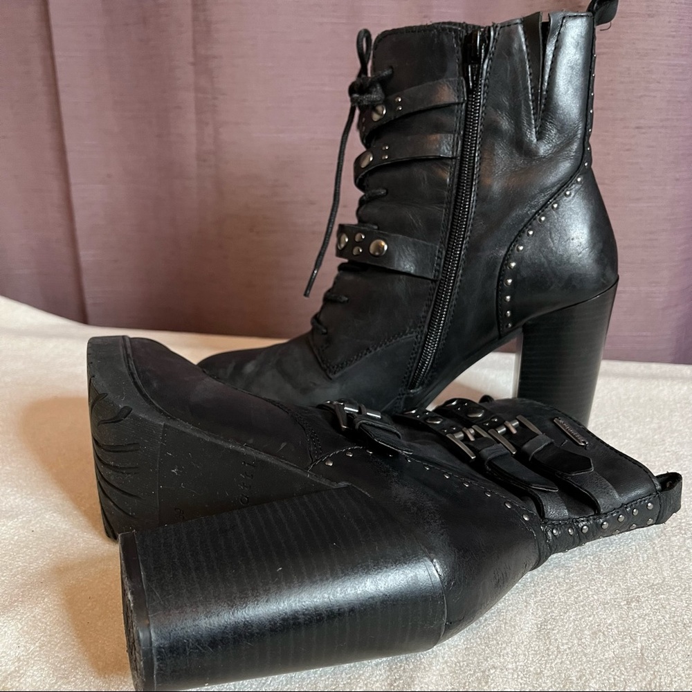 Bugatti three buckle biker boots
